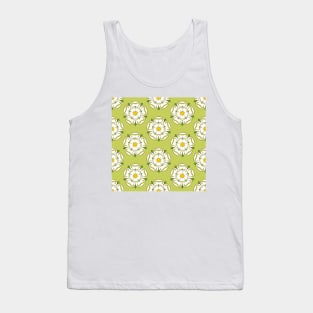 Yorkshire Rose - Pattern - Green Background Tank Top